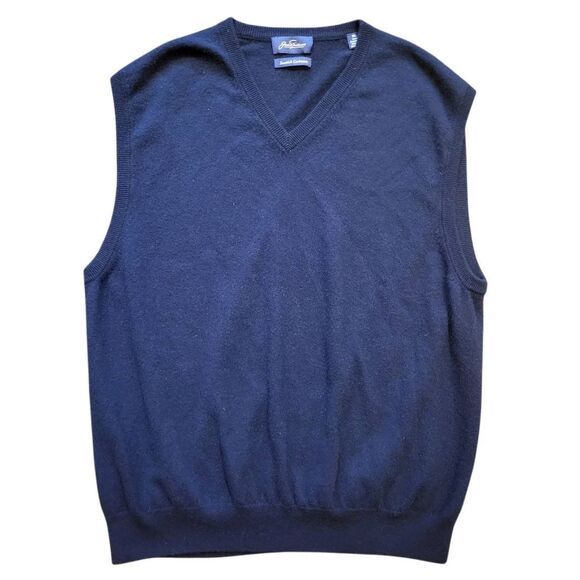 Jack Nicklaus Sweater Vest Men's XL Navy Blue Cashmere V Neck Knit Soft Golf - Picture 1 of 5